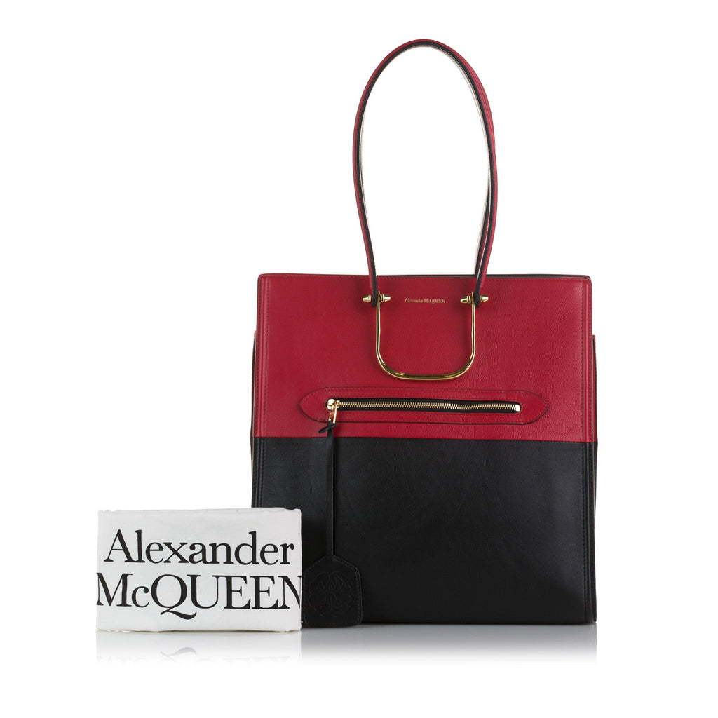 Black Alexander McQueen The Tall Story Bicolor Tote