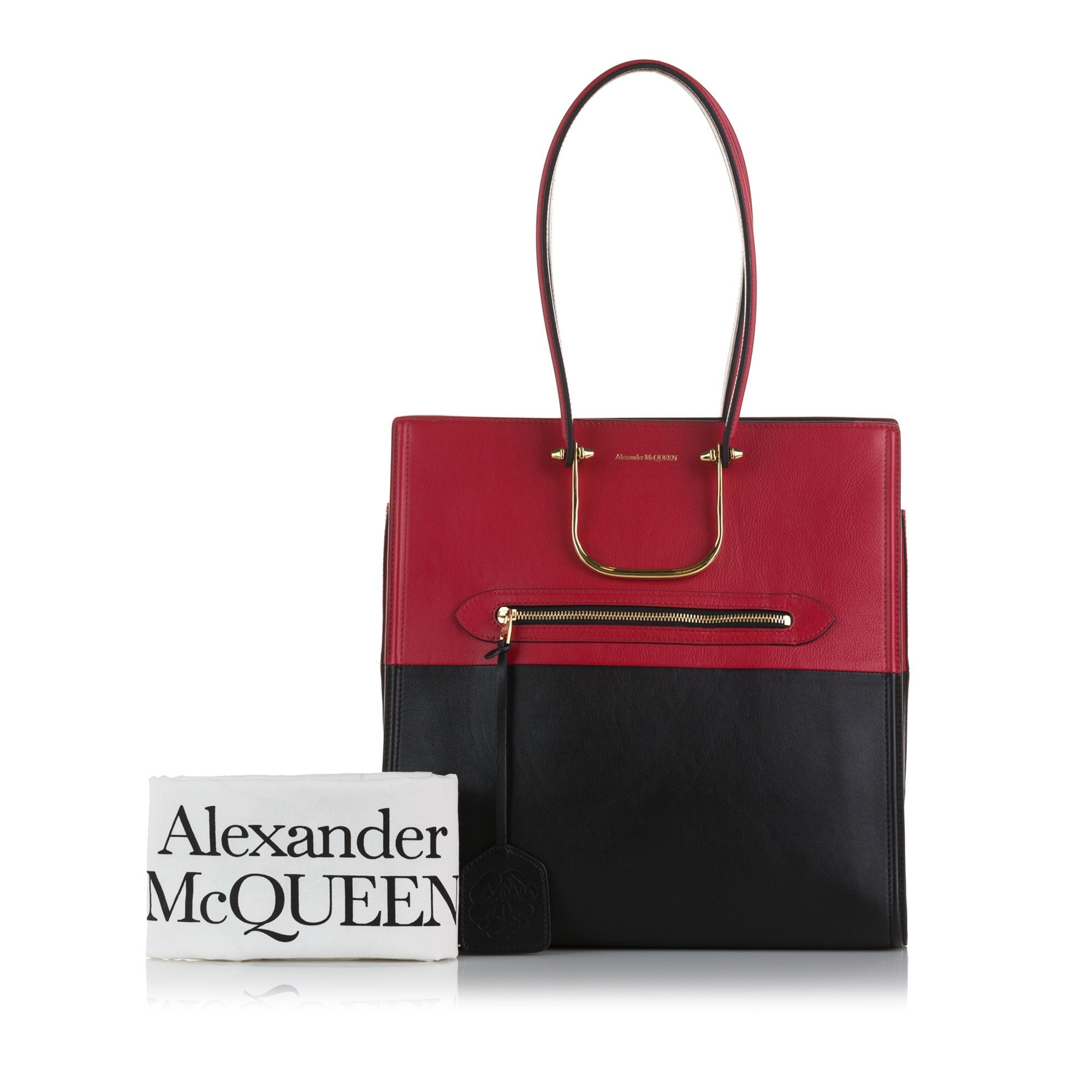 Black Alexander McQueen The Tall Story Bicolor Tote