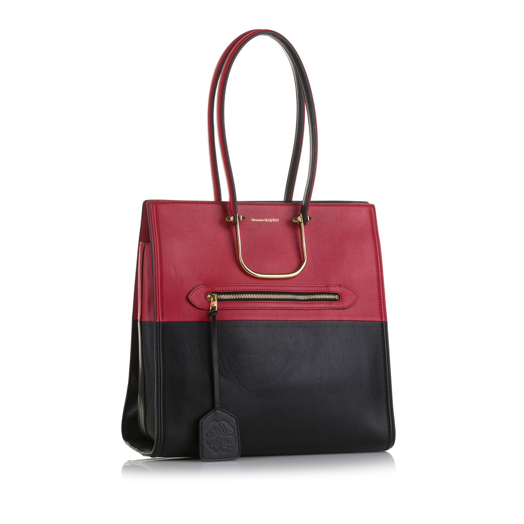 Black Alexander McQueen The Tall Story Bicolor Tote