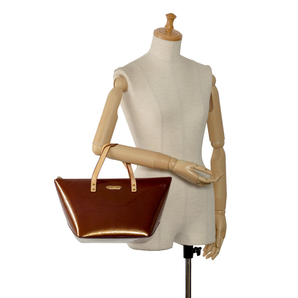 Burgundy Louis Vuitton Monogram Vernis Bellevue PM Handbag