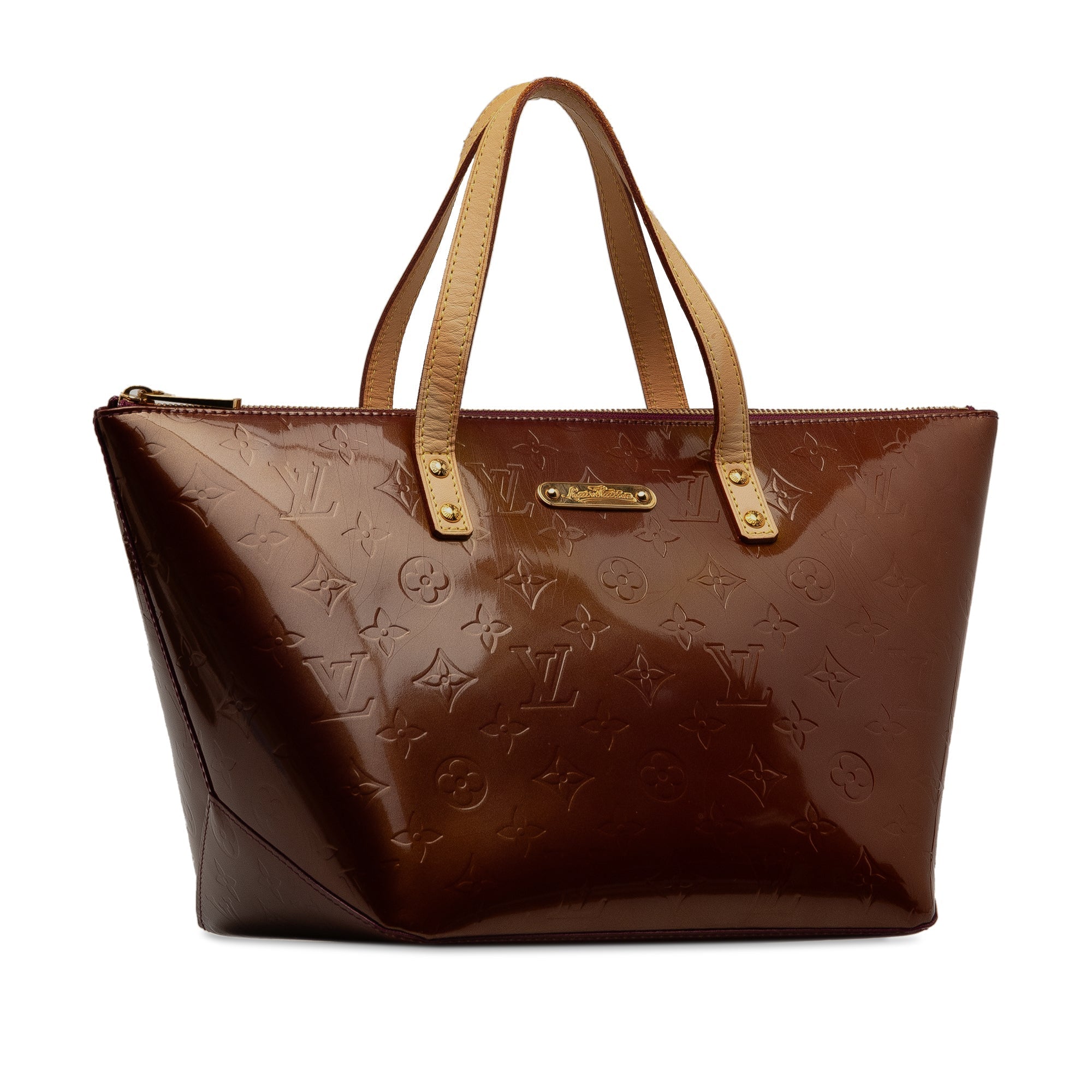 Burgundy Louis Vuitton Monogram Vernis Bellevue PM Handbag