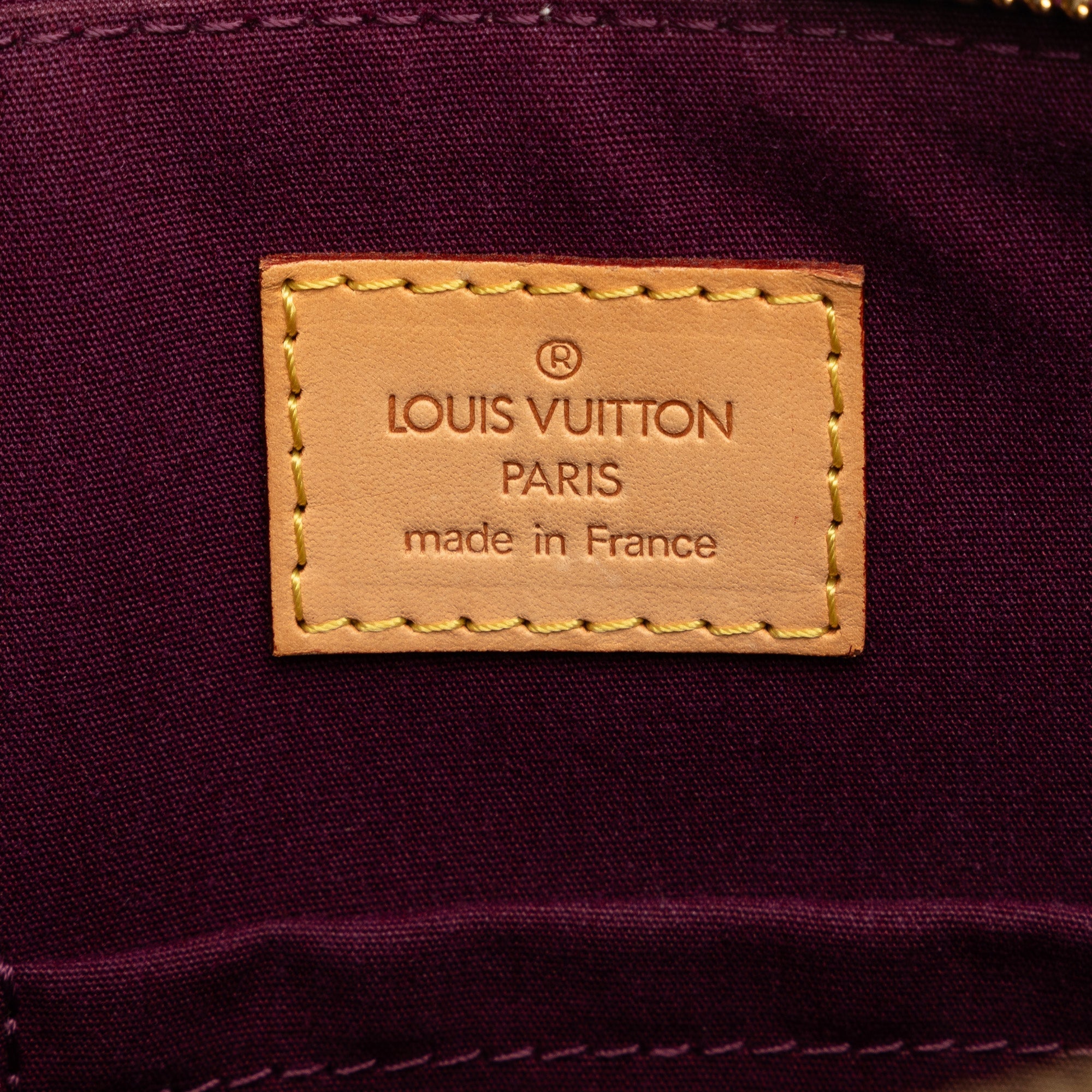 Burgundy Louis Vuitton Monogram Vernis Bellevue PM Handbag