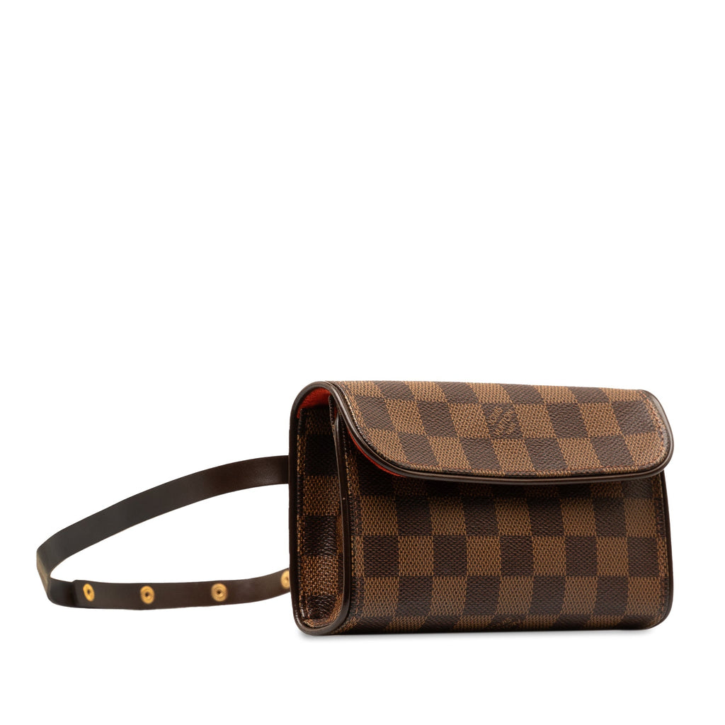 Brown Louis Vuitton Damier Ebene Pochette Florentine Belt Bag