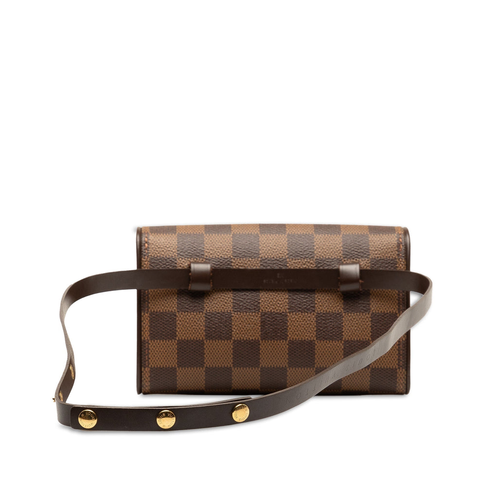 Brown Louis Vuitton Damier Ebene Pochette Florentine Belt Bag