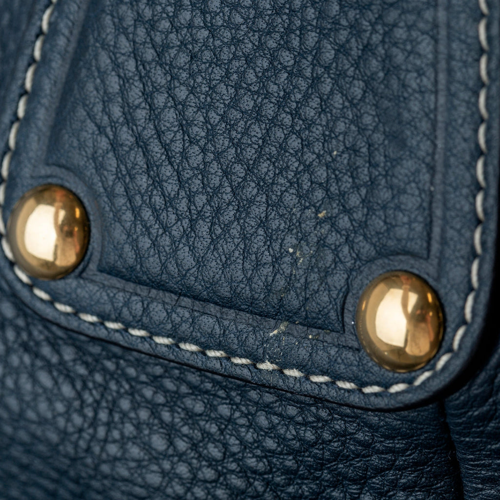 Prada Handbag Blue Vitello Daino