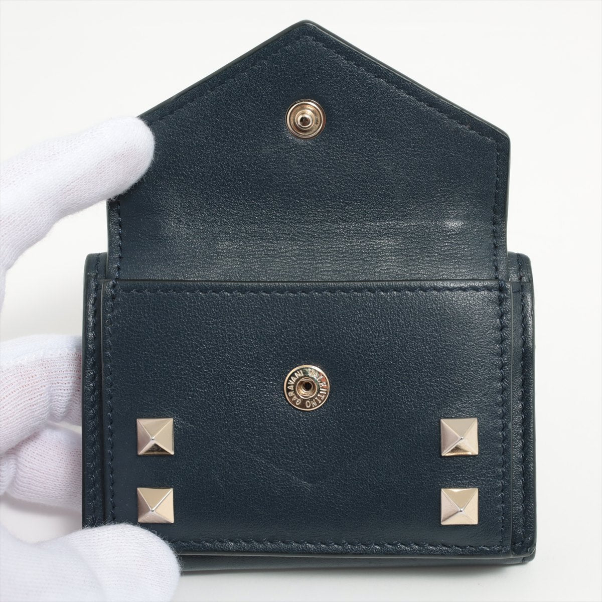 Valentino Leather Wallet Navy Blue