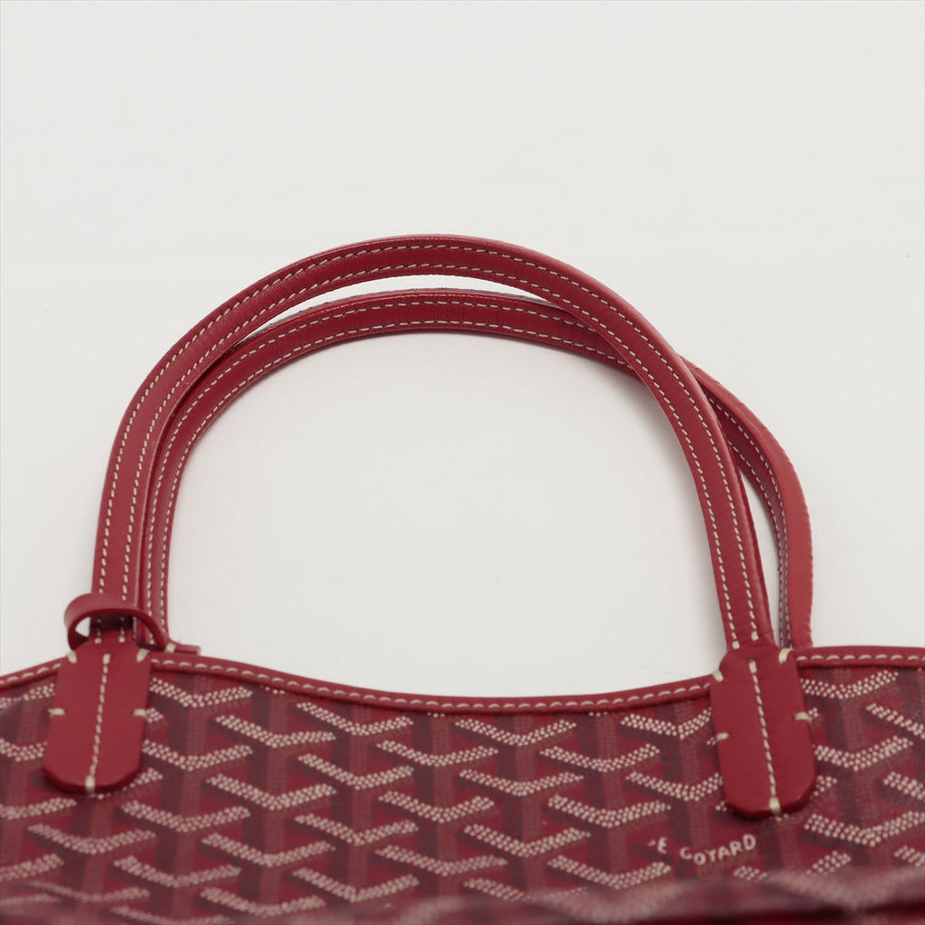 Goyard Saint Louis Goyardine Leather Tote Bag PM Red