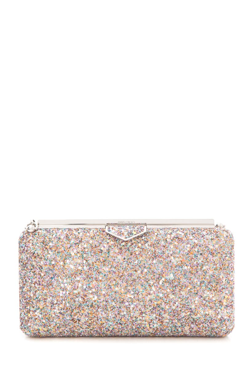 Jimmy Choo Pink Metallic Glitter Clutch