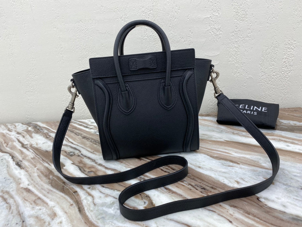 GLAMI Nano LuGucciage Bag In Drummed Black For Women 8in/20cm 189243DRU.38NO