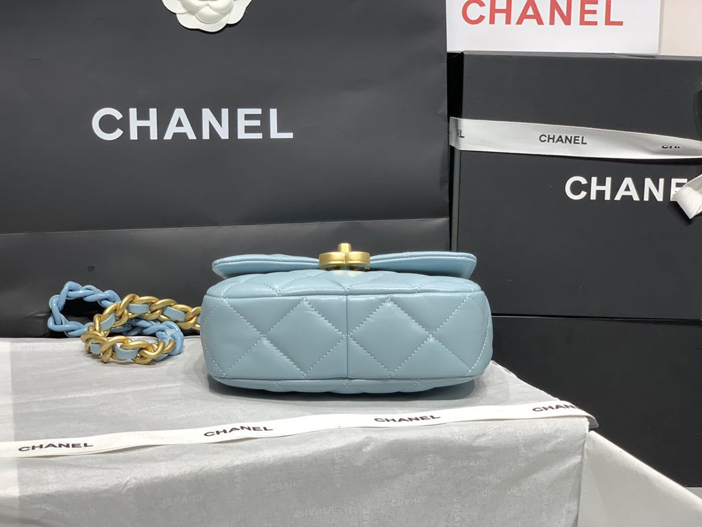 CHLMini GlamIap Bag Gold-Tone Metal Blue Bag For Women 13cm/5in