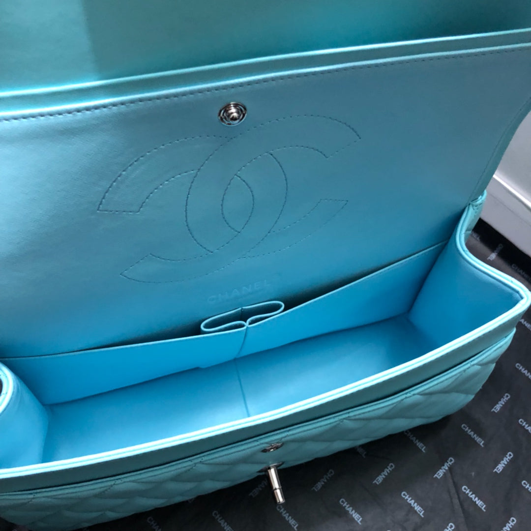 CHLLarge Classic Handbag Silver Hardware Blue For Women, Women’s Handbags, Shoulder Bags 11.8in/30cm