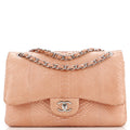 CHANEL Classic Double Flap Bag Python Jumbo