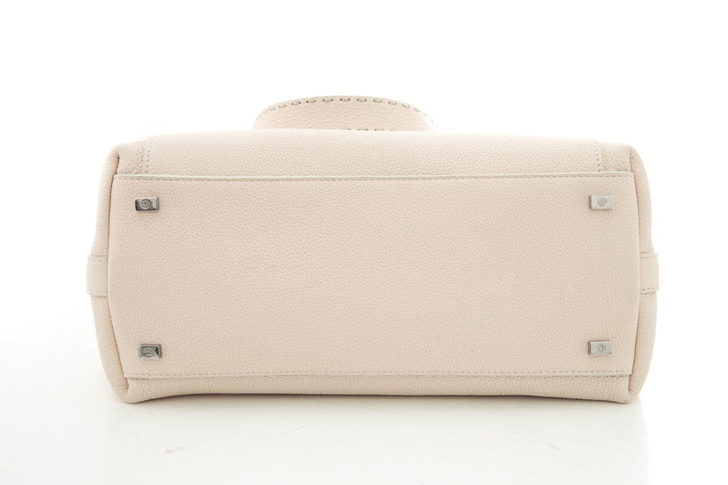 The Row Ivory Fine Grain Leather "The Sidekick" Handbag