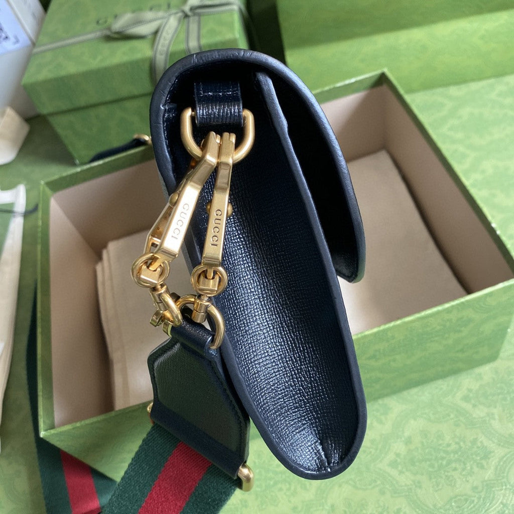 gg Horsebit 1955 Small Bag Black For Women 10.2in/26cm 677286 18YSX 1060