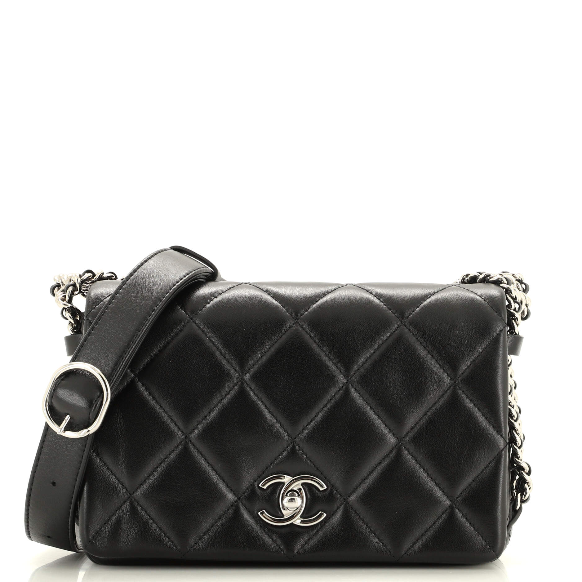 CHANEL Chain Rows Flap Bag Quilted Lambskin Small