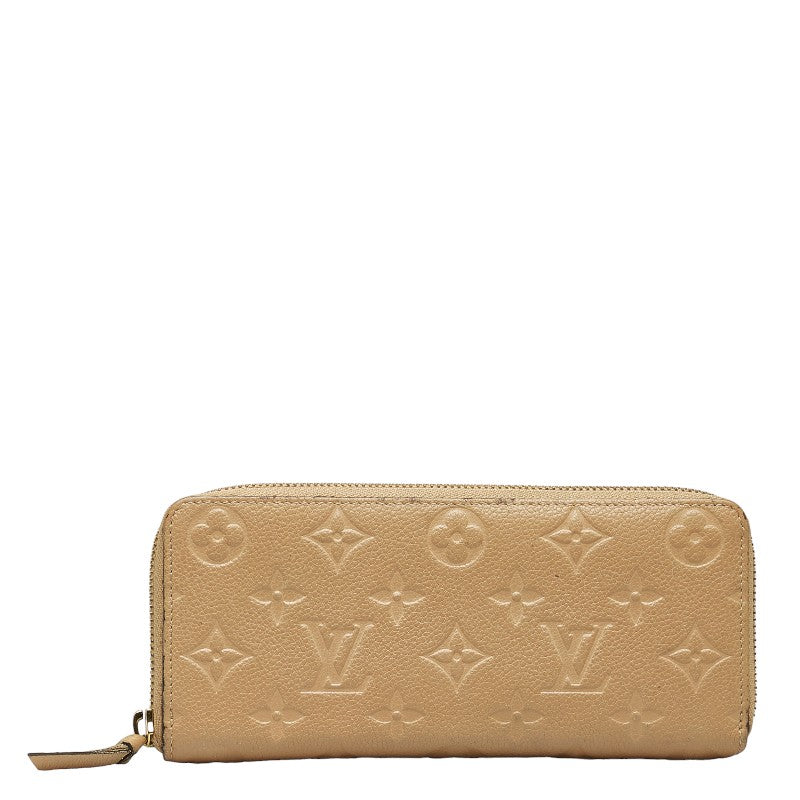 Louis Vuitton Monogram Amplant Portefolio Clemence Long Wallet M60173 Dune Beige Leather  Louis Vuitton