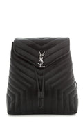 Saint Laurent Black Lou Lou Chevron Lambskin Backpack W/ Silvertone HW