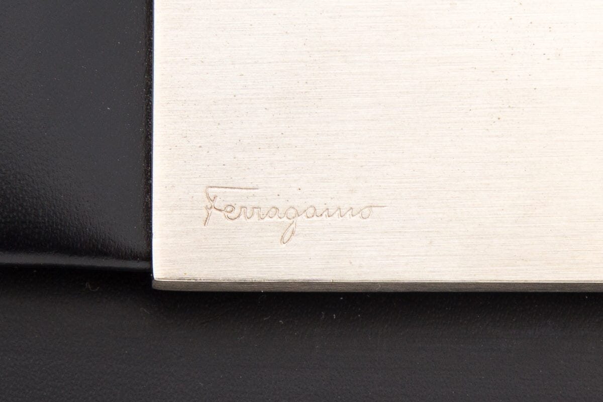Salvatore Ferragamo Black Gancini Minio Leather Handbag