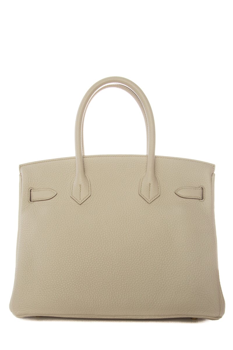 HermÃƒÆ’Ã‚Â¨s Birkin 30 Beton Clemence GHW #A Full Set  Handbag