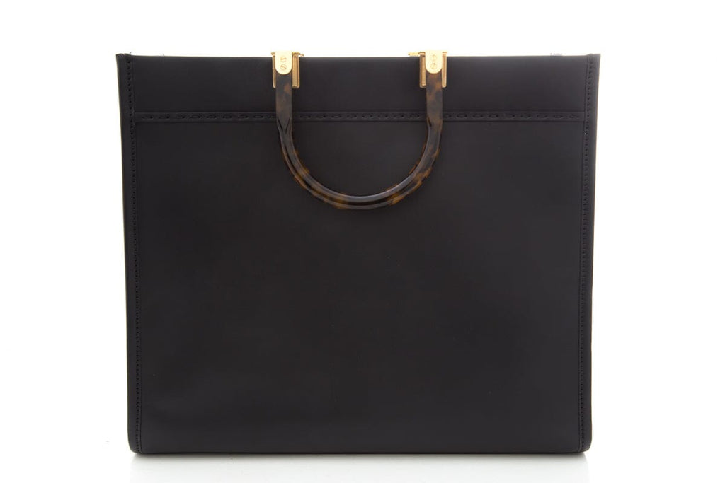 Fendi Black Leather Sunshine Shopper