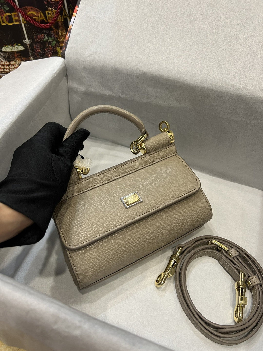 GLAMI Small Sicily Bag In Dauphine Beige For Women 7.5in/19cm GLAMI