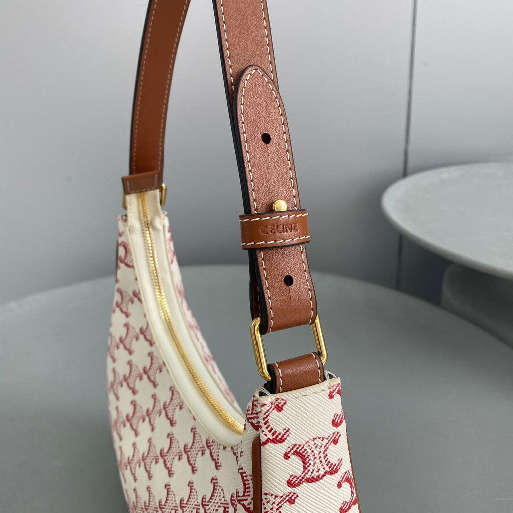 GLAMI Ava Bag In Triomphe Canvas White/Red For Women 9in/23.5cmÃƒâ€šÃ‚Â 