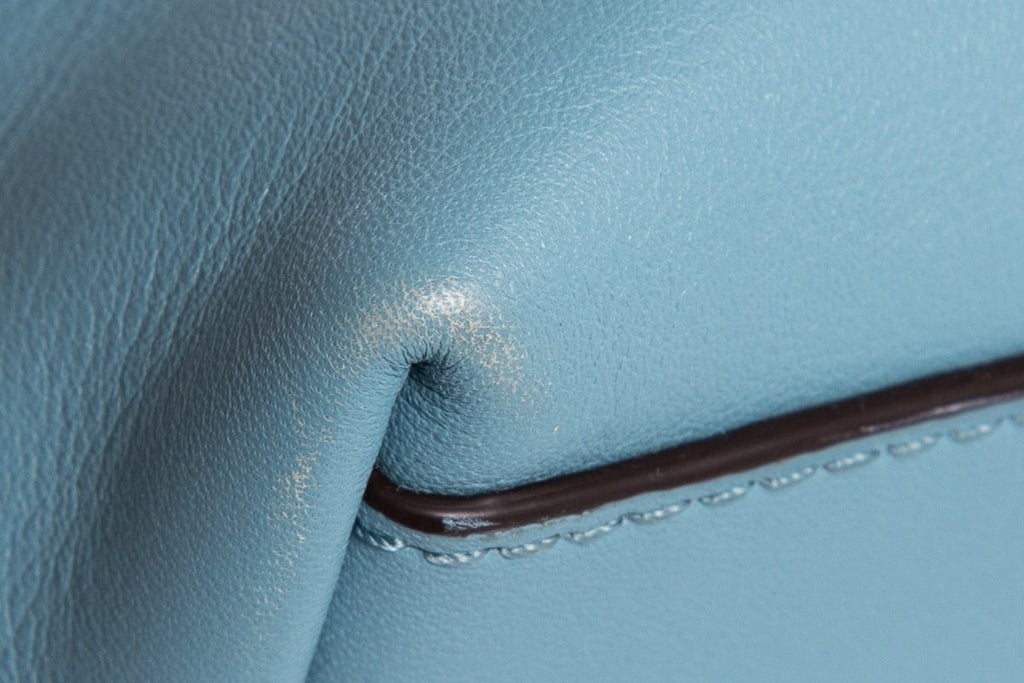 Coach Soft Light Blue Leather Shoulder Bag