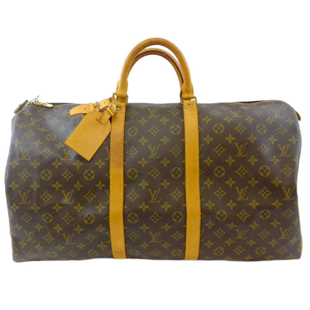 Louis Vuitton Keiphorus 55 Boston Bag Monogram Brown G  Leather Canvas Cadena Travel Bag