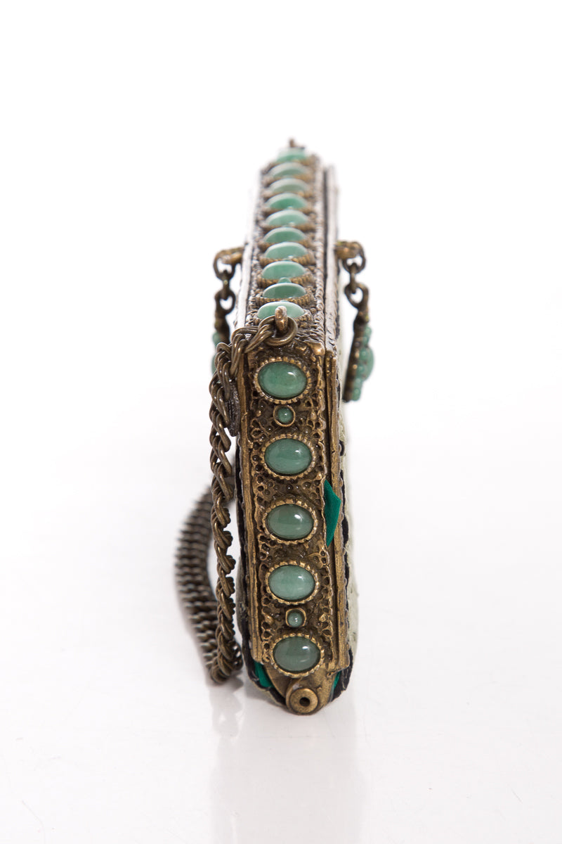 Clara Kasavina Mint Green Exotic Leather Clutch