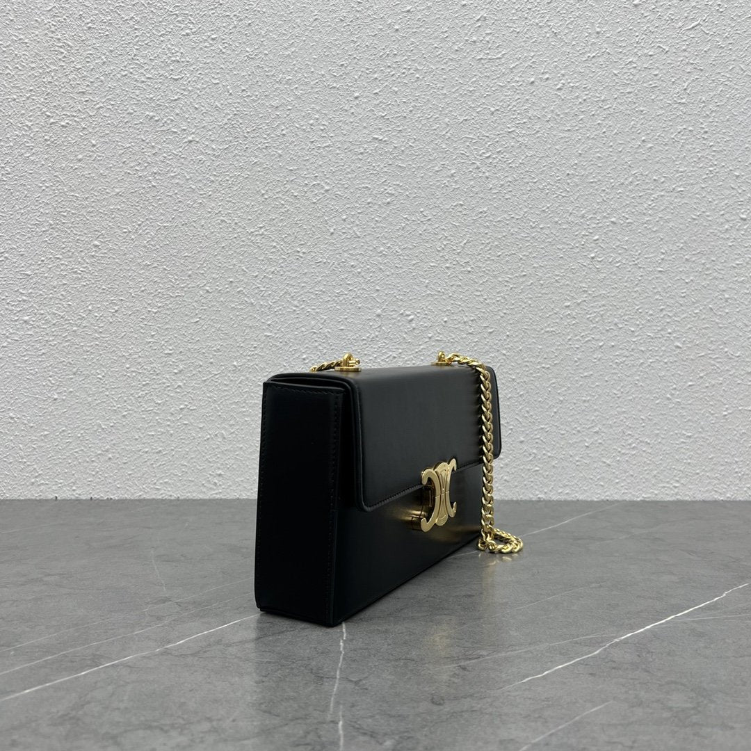 GLAMI Chain Box Triomphe Bag Black For Women 9in/22cm 110803BF4.38NO