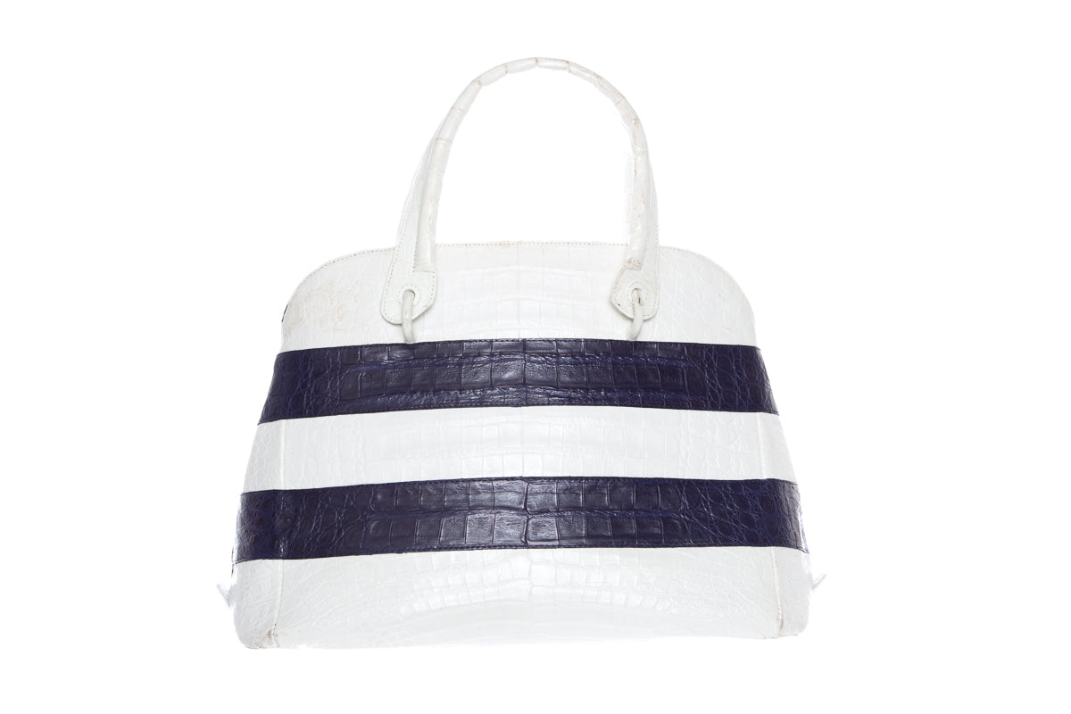 Nancy Gonzalez White and Blue Handbag