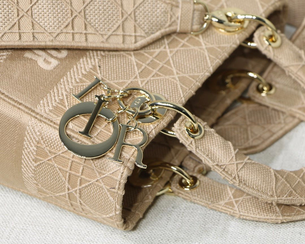 GLAMI MeGLAMIum Lady Bag Gold Toned Hardware Beige For Women 9.5in/24cm CD