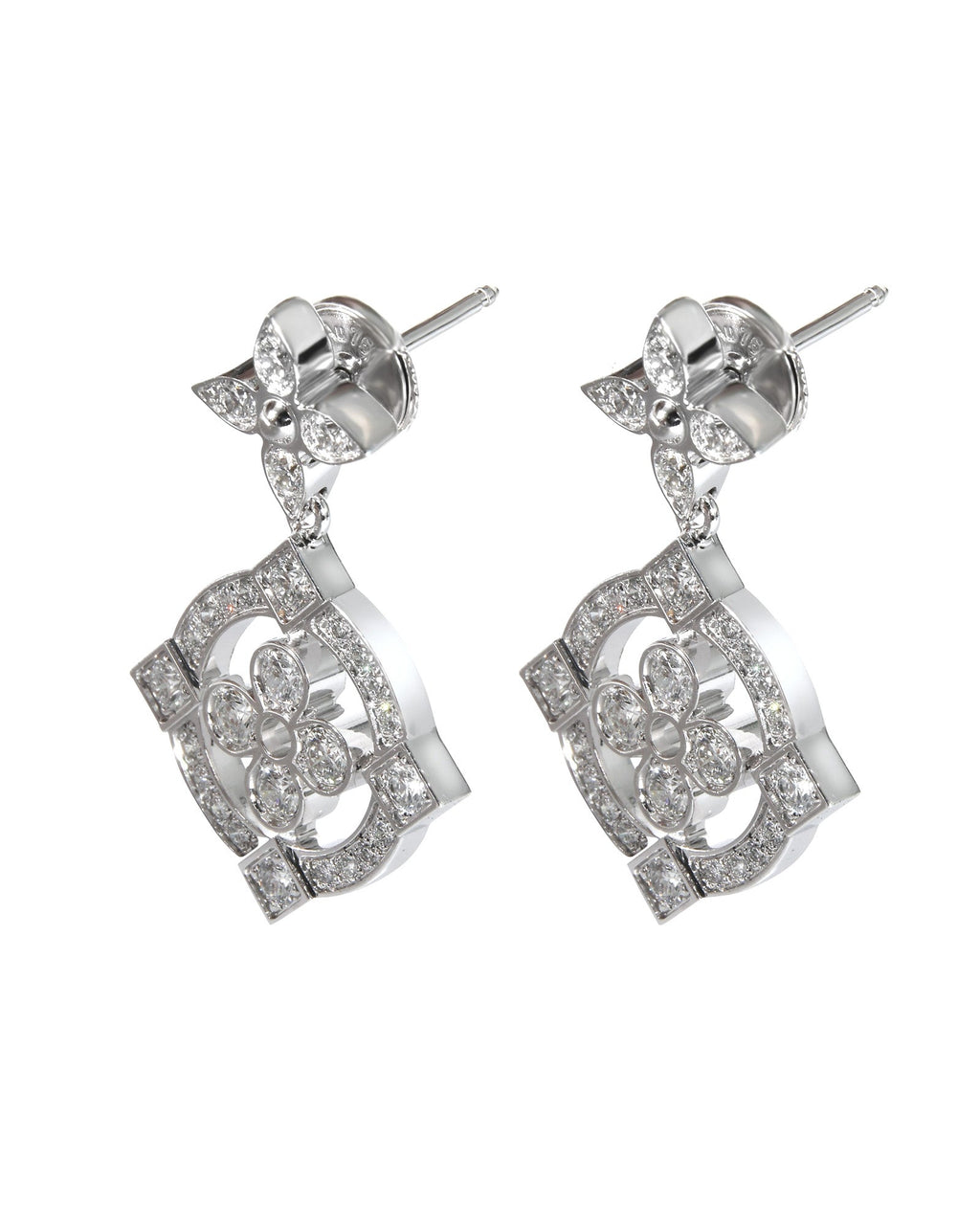 Louis Vuitton Dentelle Earrings in 18K White Gold 0.80 Ctw