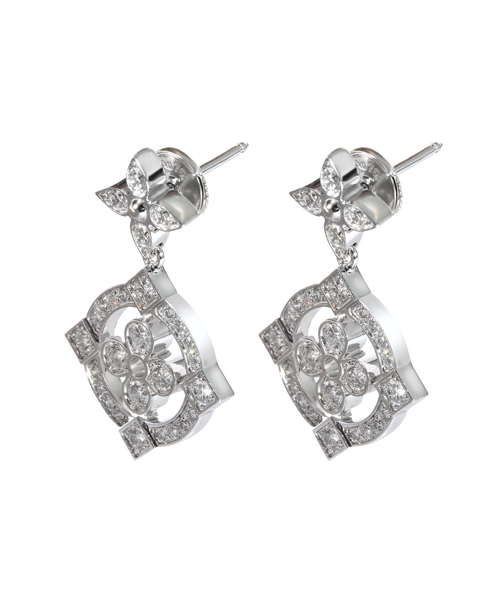 Louis Vuitton Dentelle Earrings in 18K White Gold 0.80 Ctw