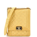 CHANEL North South Boy Flap Bag Quilted Caviar Small