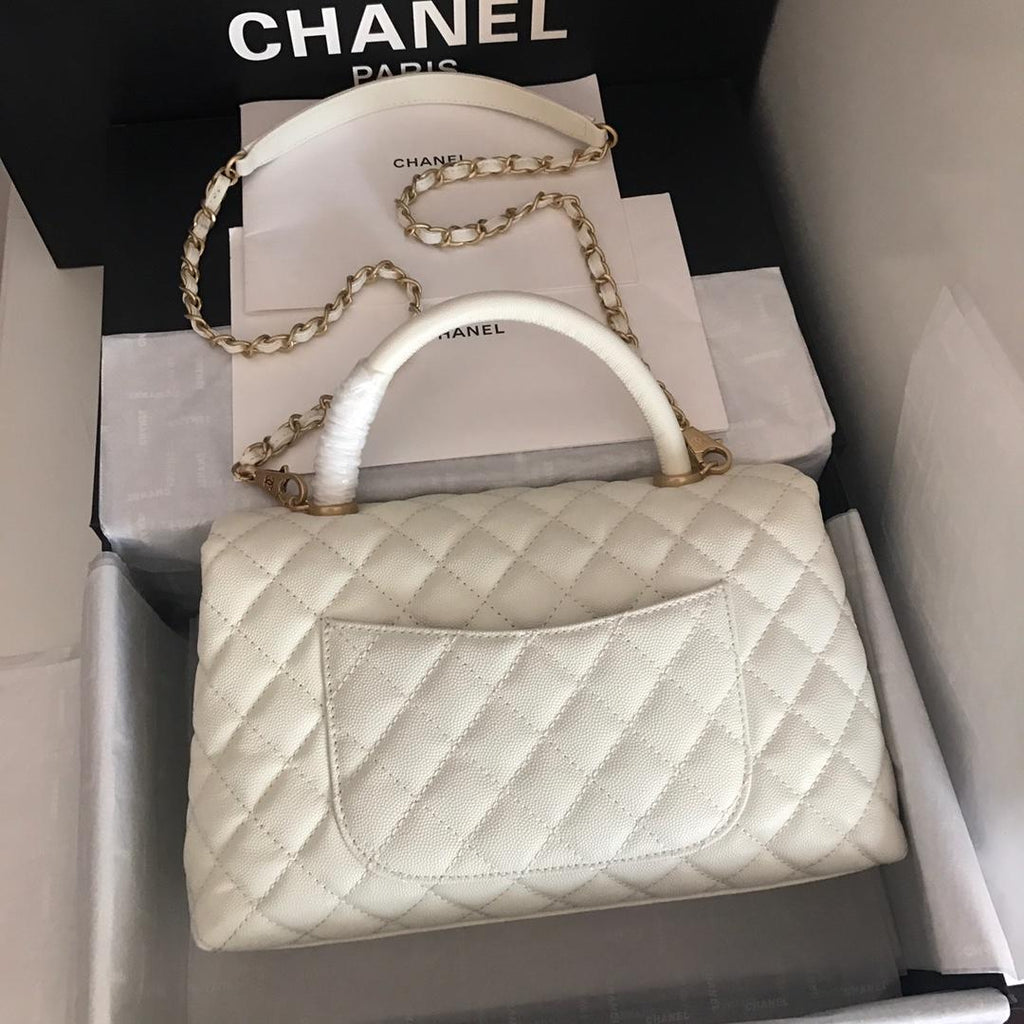 CHL Coco With Top Handle Bag White For Women 11in/28cm