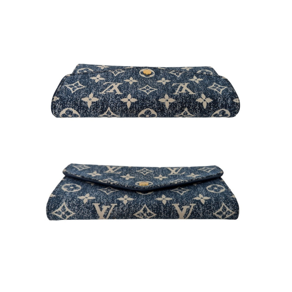 Louis Vuitton Monogram Jacquard Denim Sarah Wallet Bleu