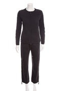 Chanel Charcoal Cotton & Cashmere Athletic Set SZ 38
