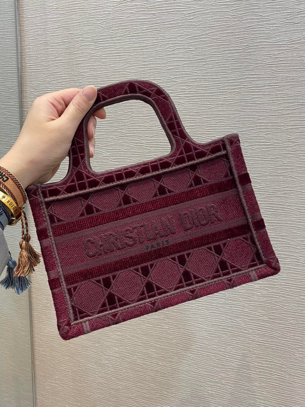 GLAMI Mini Book Tote Red Embroidery Red For Women Women’s Handbag 9in/23cm CD