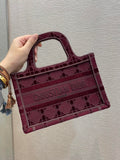 GLAMI Mini Book Tote Red Embroidery Red For Women Women’s Handbag 9in/23cm CD