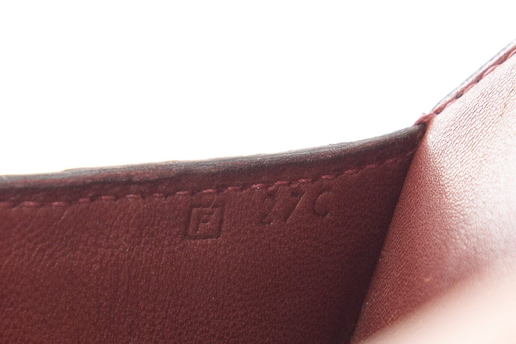 HermÃƒÆ’Ã‚Â¨s Shiny Niloticus Croc Constance 24 Bordeaux Handbag