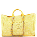 CHANEL Deauville Tote Raffia with Glitter Detail Large