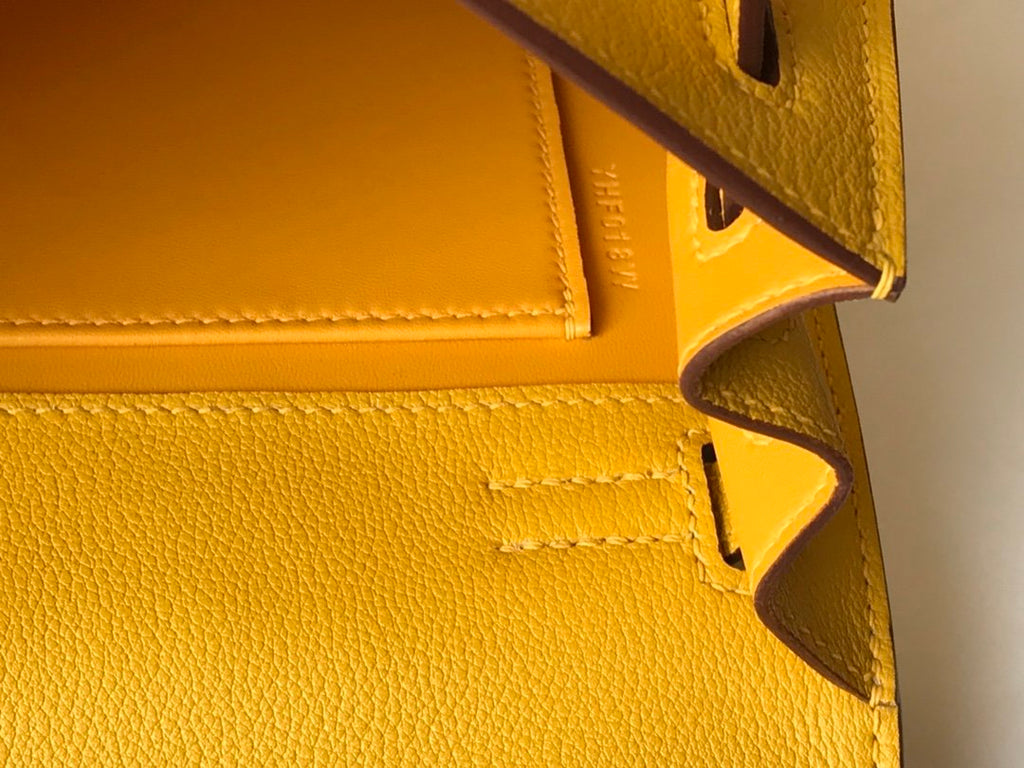 HM Kelly Yellow For Women Gold Toned Hardware 8.7in/22cm