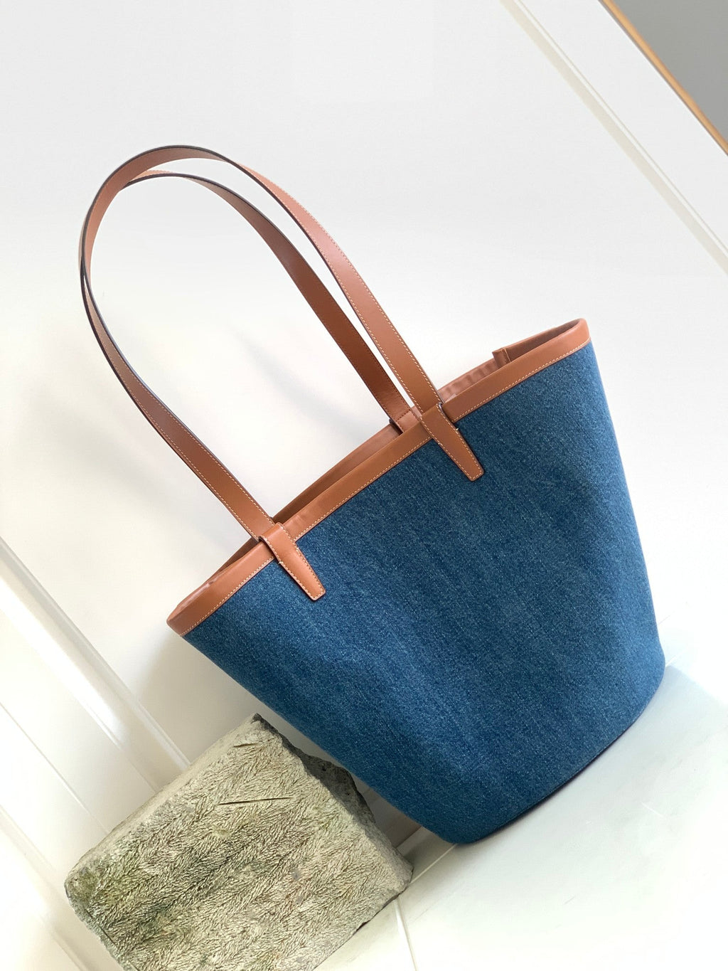 GLAMI Large Couffin In Denim With GLAMI Paris Navy / Tan For Women 26in/67cm 196262EF6.07AT