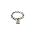 Louis Vuitton 18K White Gold Padlock & Square Link Bracelet