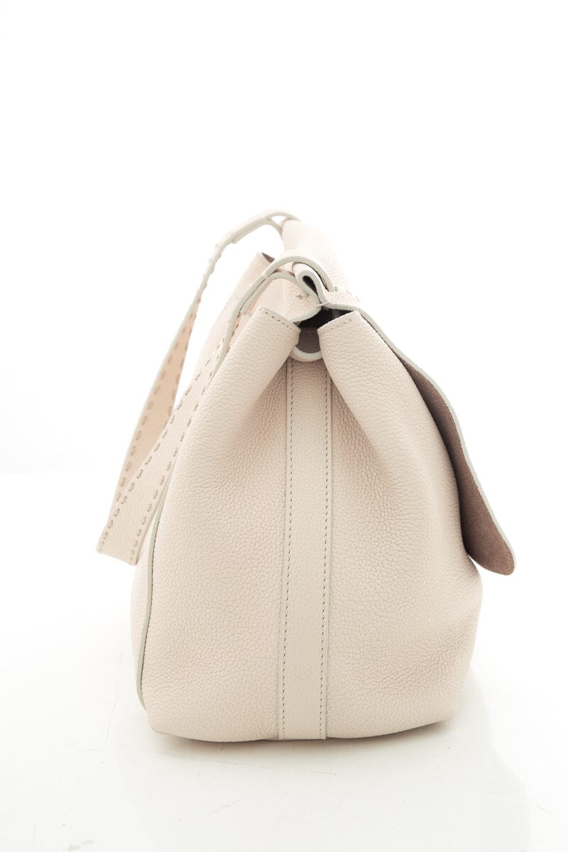 The Row Ivory Fine Grain Leather "The Sidekick" Handbag