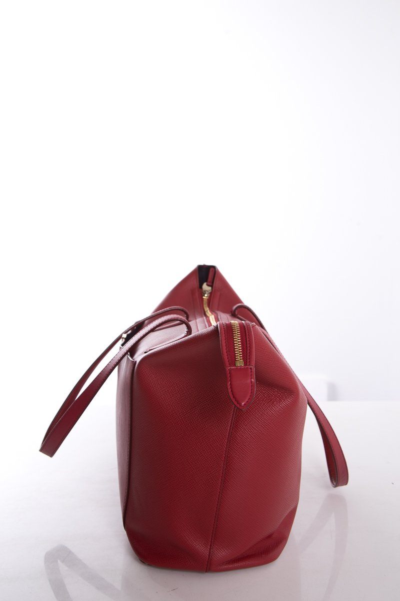 Smythson Red Panama Ciappa East West Tote