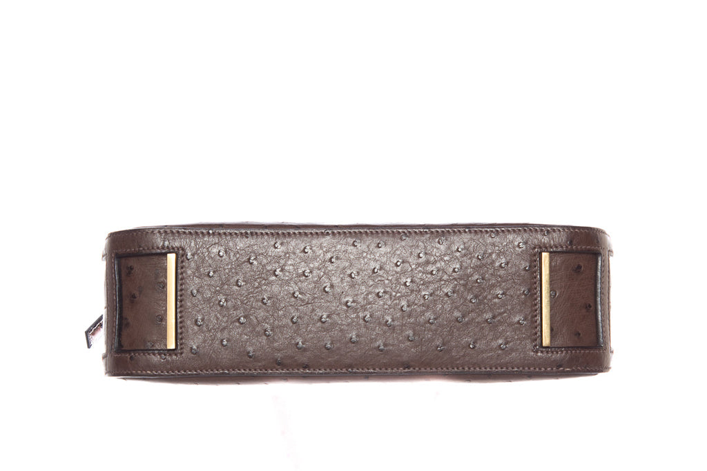 HermÃƒÆ’Ã‚Â¨s Brown Ostrich Escapade Handbag