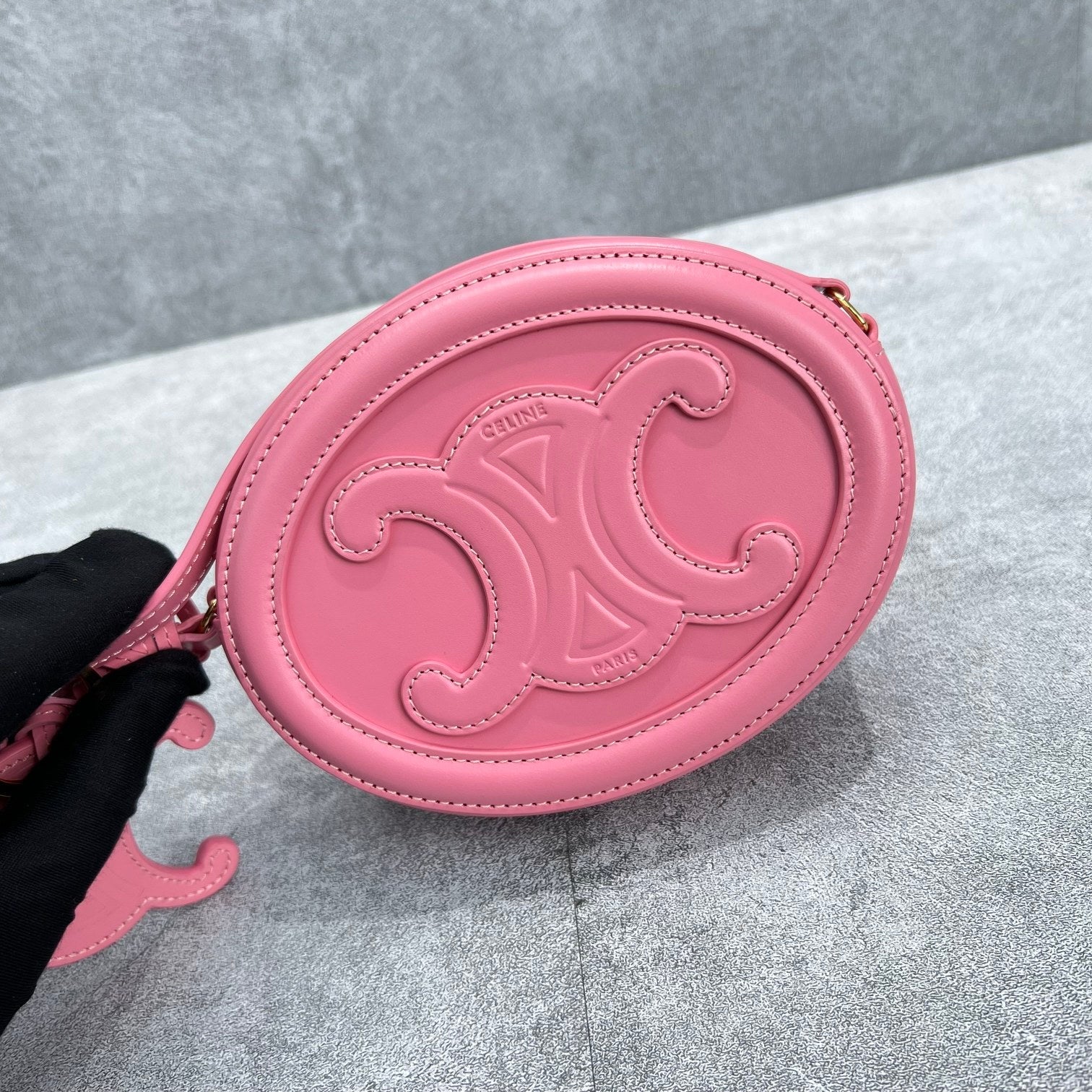 GLAMI Crossbody Oval Purse Cuir Triomphe PiNike For Women 6in/16cm 10I703DPQ.27LK