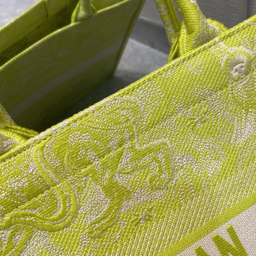 GLAMI MeGLAMIum Book Tote Lime Toile de Jouy Reverse Embroidery For Women 36cm/16.5in CD